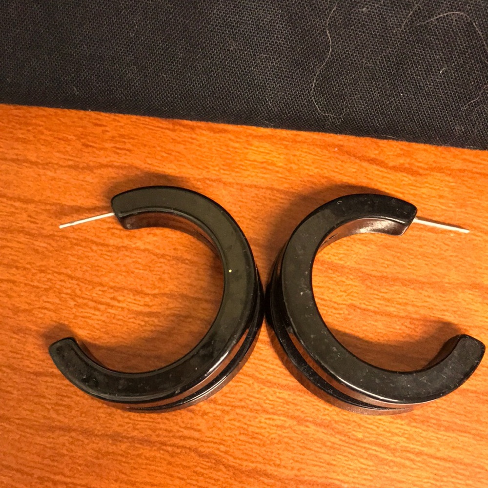 Vintage Black Hoop Earrings